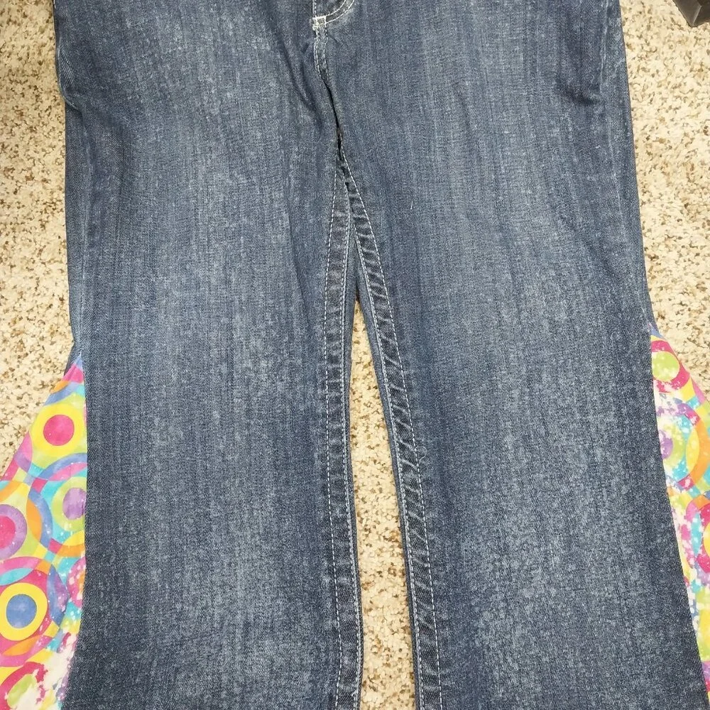 3323 Size 10m Lee Slender Secret Upcycled Bleached Bell-Bottoms. - Picture 4 of 7